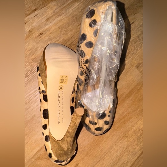 CHINESE LAUNDRY LEOPARD ANIMAL PRINT WAVE LENGTH PUMP HEELS Y2K 90’s ANTHRO FP - Picture 7 of 10